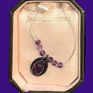 Juicy Couture Y2K vintage string amethyst purple beaded Choker necklace new box